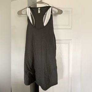 2 Ideal T by Next Level Two Racerback Tanks. 1 white 1 black.